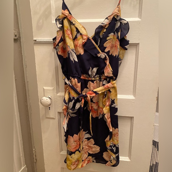 Navy Floral Dress - Picture 1 of 6